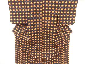 リサイクル　抽象花模様織り出し手織り紬着物